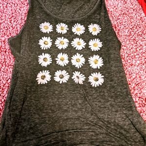 Green tank top with flowers